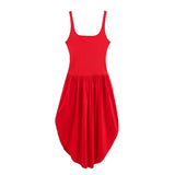Spaghetti Strap Asymmetric Hem Dress