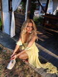 Ruffle Long Dress Women Summer Party Off Shoulder Dresses Ruched Cover Up Elegant Mini Vestidos Holiday Beach Robe