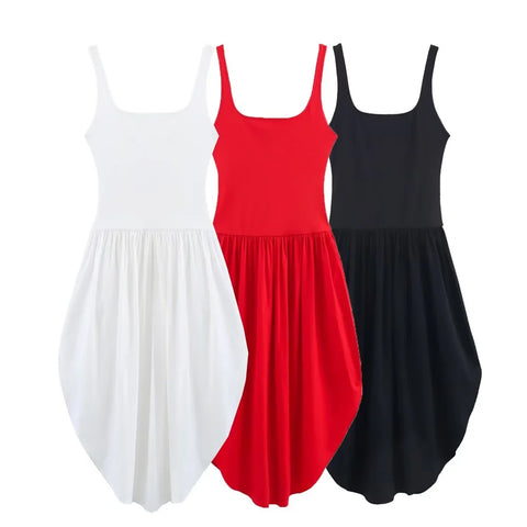 Spaghetti Strap Asymmetric Hem Dress
