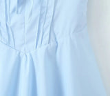 YENKYE New 2025 Women Blue Elegant Party Mini Dresses Sexy Sleeveless Low Waist A-line Summer Dress Lace Up Back Robe
