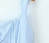 YENKYE New 2025 Women Blue Elegant Party Mini Dresses Sexy Sleeveless Low Waist A-line Summer Dress Lace Up Back Robe